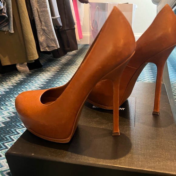 Ysl platform pumps in brown leather size 36.5. great condition with box - Picture 4 of 5